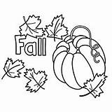 Fall Coloring Pages Autumn Color Printable Leaves Pumpkin sketch template