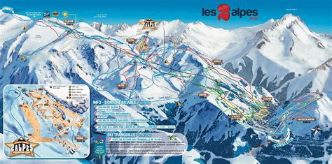 pistekaart les  alpes skigebied met  km piste  frankrijk