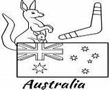 Flag Coloring Boomerang Printable Pages Australia Australian Book sketch template