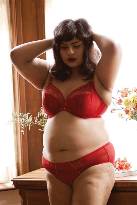 Red Hot And Sleek Black Two Plus Size Lingerie Looks A