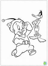 Coloring Dinokids Pages Daffy Duck Printable Porky Pig Close sketch template