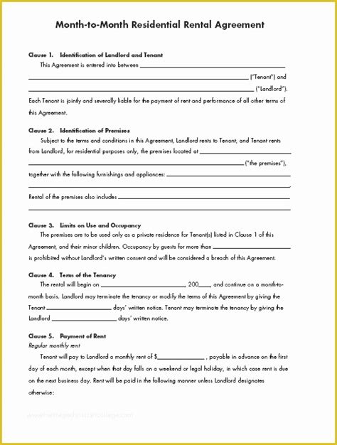 missouri lease agreement template  rent   contract template
