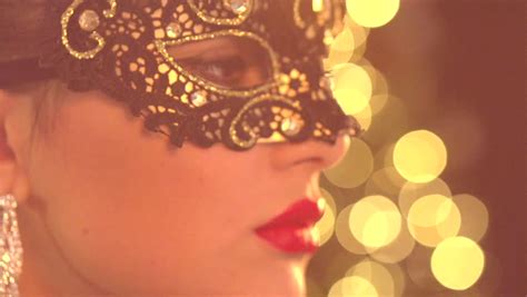 sexy woman wearing venetian masquerade stock footage video
