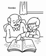 Coloring Grandparents Pages Grandpa Grandma Clipart Sheets Print Honkingdonkey Grandfather Boy Printable Cartoon Color Preschool Family Colouring Cliparts Books Holiday sketch template