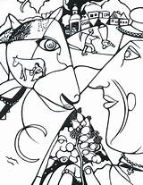 Chagall Coloring Village Coloriage Marc Dali Salvador Moi Pages Tableau Choisir Un Colorier sketch template