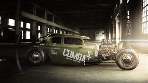 Wallpaper Muscle Cars Vintage Car Green Cars Hot Rod