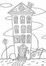 House Coloring Pages Kids Tulamama Easy Tall sketch template