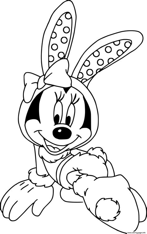 minnie mouse easter coloring page printable