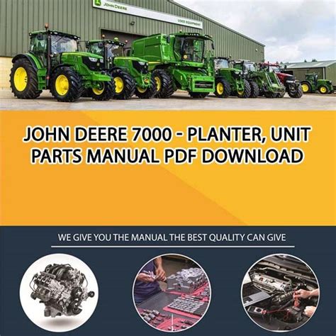john deere  planter unit parts manual   service manual repair manual