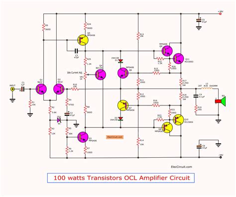 watts amplifier circuit diagram