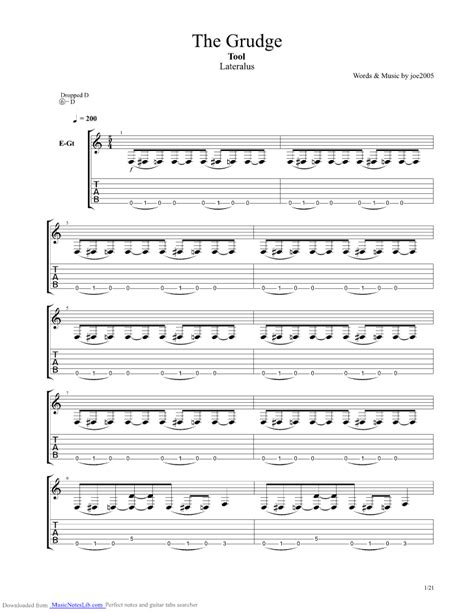 the grudge guitar pro tab by tool