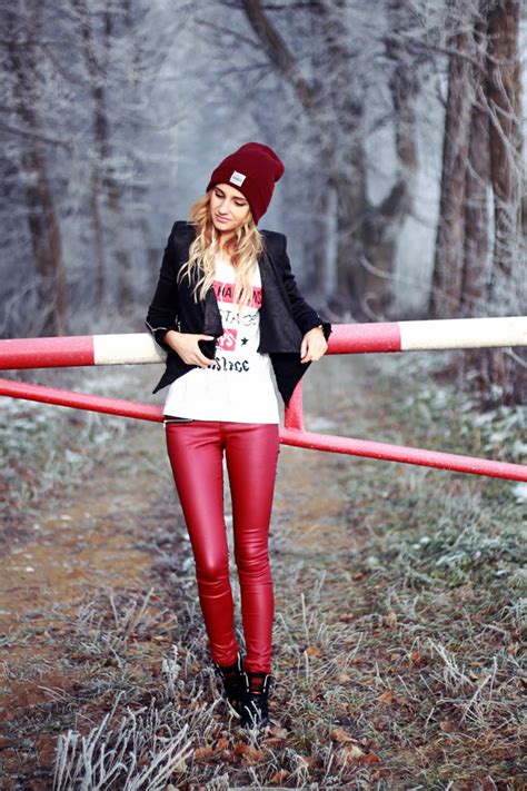 How I Wear Faux Leather Red Pants Street Style Fashion Inspo