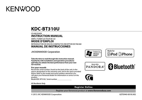 kenwood kdc btu manual
