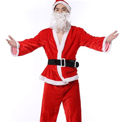 arrival plus size adult costume santa claus cosplay suit christmas costumes for men coat pants