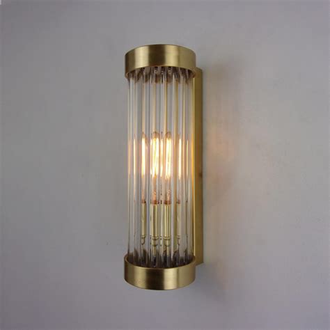 brass glass rod wall light  contract lighting