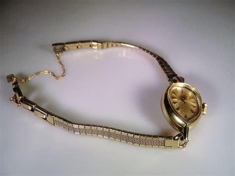 14k omega ladies watch gold filled watch art deco wrist watch womens