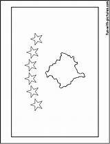 Flag Coloring Kosovo European Pages Flags Color Fun sketch template