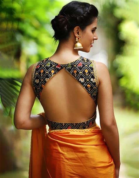 sleeveless backless saree blouse foto blouse and pocket