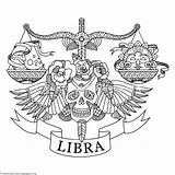 Libra Zodiac Zentangle Horoscope Astrology Adults Getcoloringpages Astrowiz sketch template