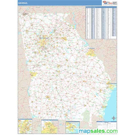 State Roller And Wall Maps Georgia State 5 Digit Zip Code