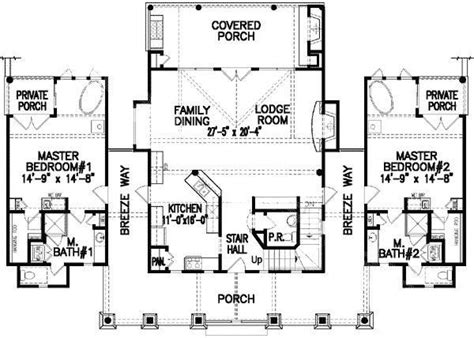 dual master suites house plans images  pinterest house plan  loft ranch style