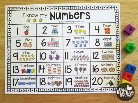 printable number chart  numbers    reading mama
