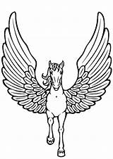 Coloring Unicorn Pages Cute Pegasus Wings Flying Drawing Unicorns Kids Printable Colouring Print Horse Fantasy Draw Sheets Rainbow Source Getcolorings sketch template