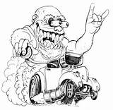 Rod Hot Monster Rods Rat Fink Coloring Ed Pages Driving Cartoon Roth Monsters Big Drawing Ala Von Daddy Drawings Cars sketch template