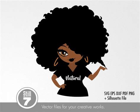 black woman natural hair afro girl svg cutting file eps etsy