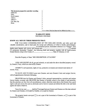 sample general warranty deed  document template