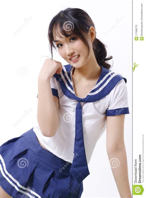 pure asian girl and sailor suit stock image image of beauty lady