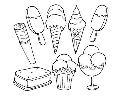 printable ice cream coloring pages  kids