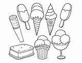 Ice Cream Coloring Pages Printable Kids Creams Sheets Print Food sketch template