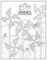 Abuse Month Prevention Pinwheel sketch template