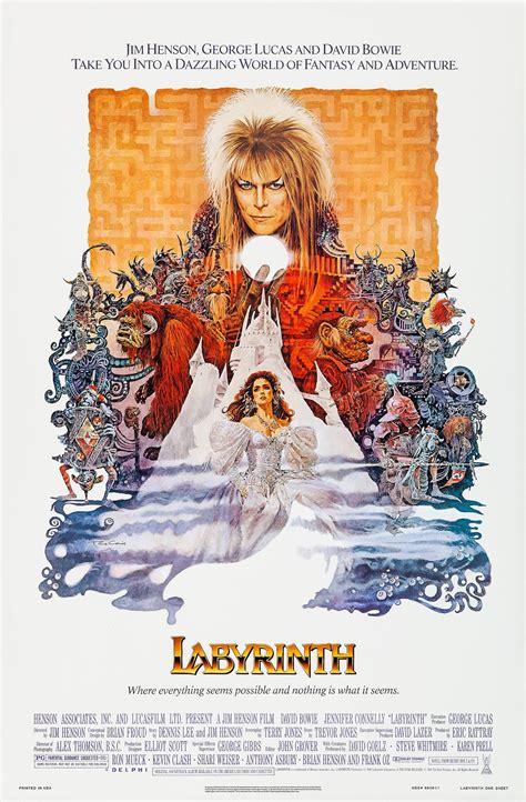 labyrinth  filmplakat original einseitig unbenutzt etsy