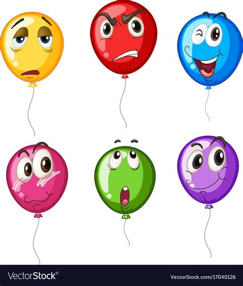 Colorful Balloons With Different Faces Royalty Free Vector