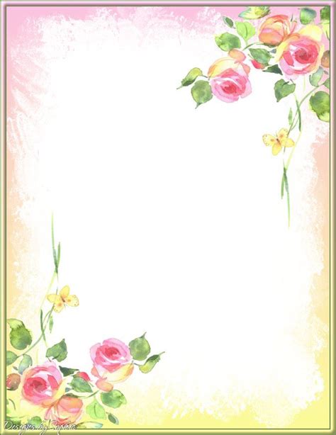 printable stationary  floral border design flower frame flower