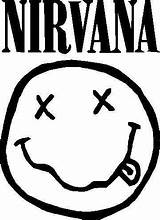 Nirvana Pages Band Coloring Logo Stickers Smiley Face Logos Stencil Cobain Music Kurt Decals Color Rock Custom Any Template Sketch sketch template