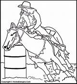 Coloring Horses Jumping Racer Barrels Pal Hello sketch template