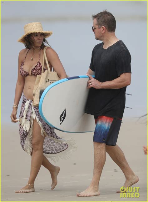 matt damon relaxes at the beach with wife luciana photo
