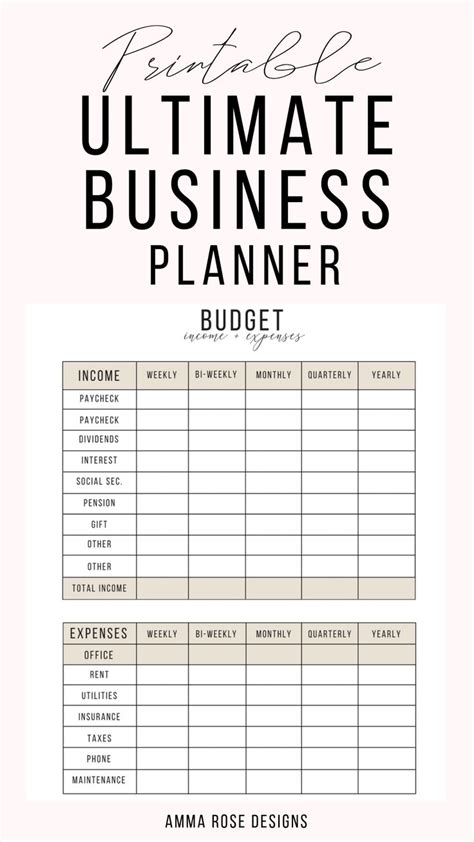 business planner printable business planner  business planning
