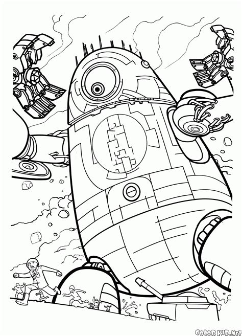 coloring page huge robot motherhood