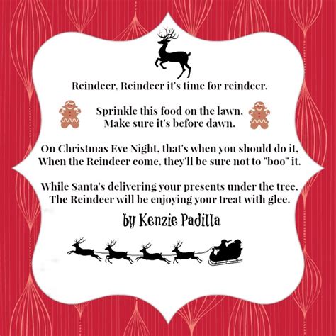 magic reindeer recipe  printable poem