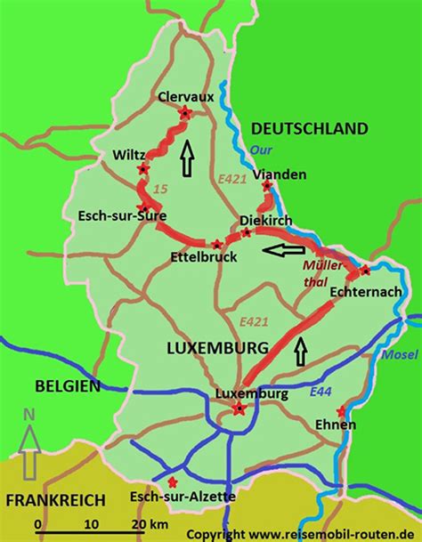 luxemburg route  unterwegs im zwergstaat luxemburg auf reisemobil routende