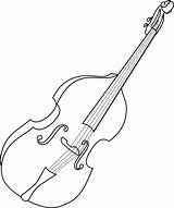 Bass Double Clipart Instrument Drawing Vector String Upright Clip Transparent Guitar Svg Line Instruments Coloring Fiddle Piano Openclipart Graphics Big sketch template