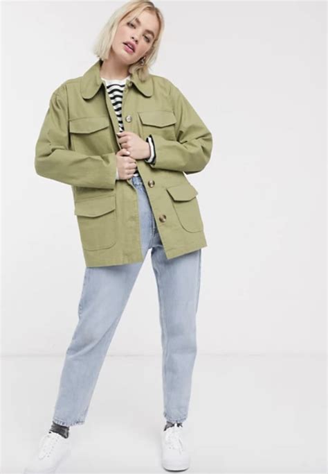 asos monki waisted utility jacket  spring jackets popsugar fashion photo