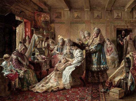 The Russian Bride S Attire Painting By Konstantin Makovsky Fine Art