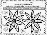 Speech Parts Coloring Spring Worksheets Grammar Petals Worksheet Template sketch template