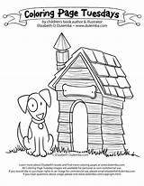 Dog House Coloring Tuesday Dulemba Biro Puppy Needs Write Inspired Door Illustration Sign Name His Over sketch template