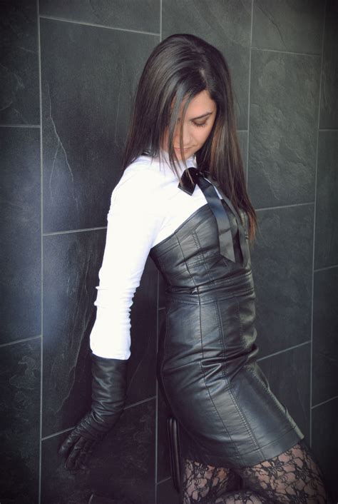 Woman In Gloves Leather Dresses Leather Pants Women Black Leather